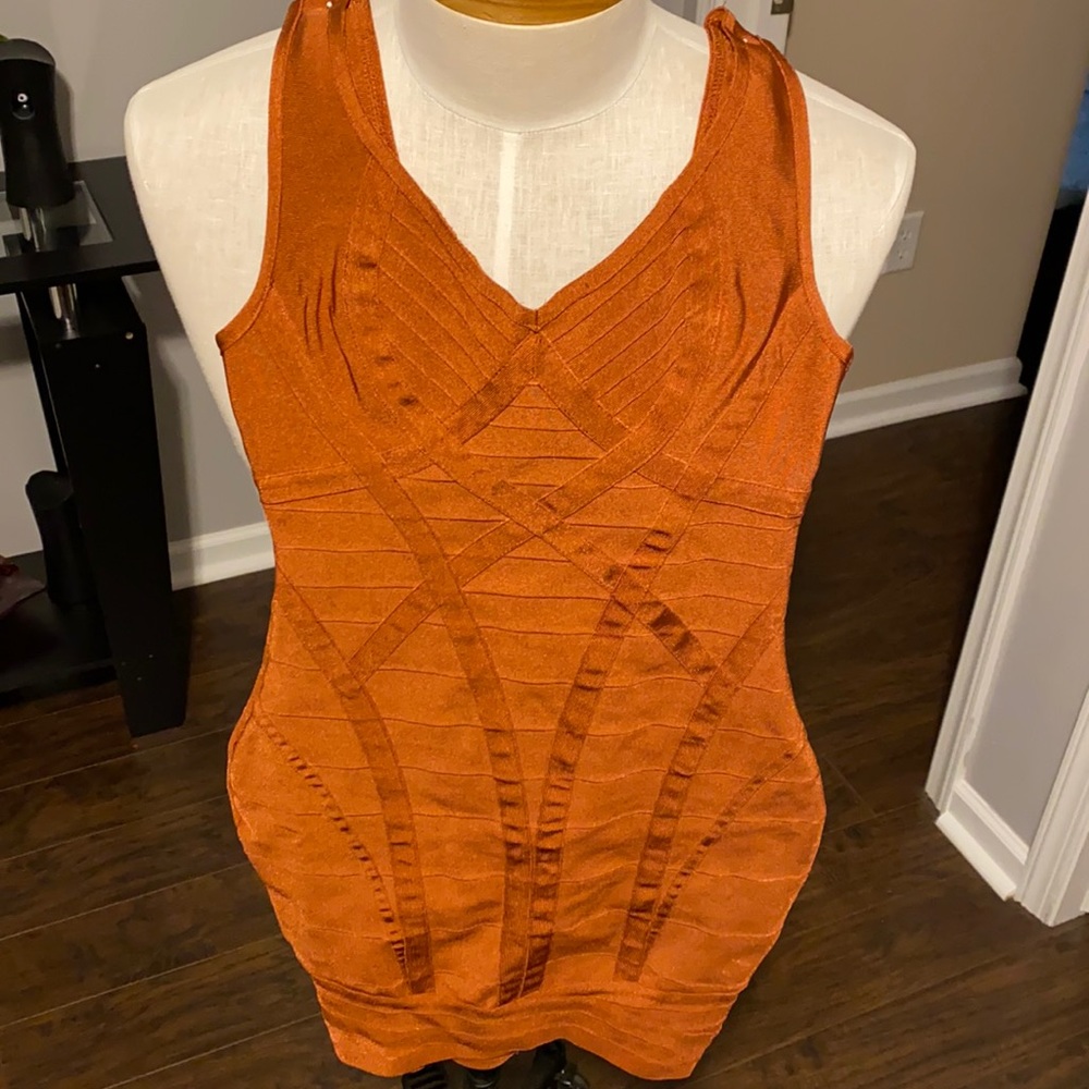 Copper bodycon Fashion Nova dress